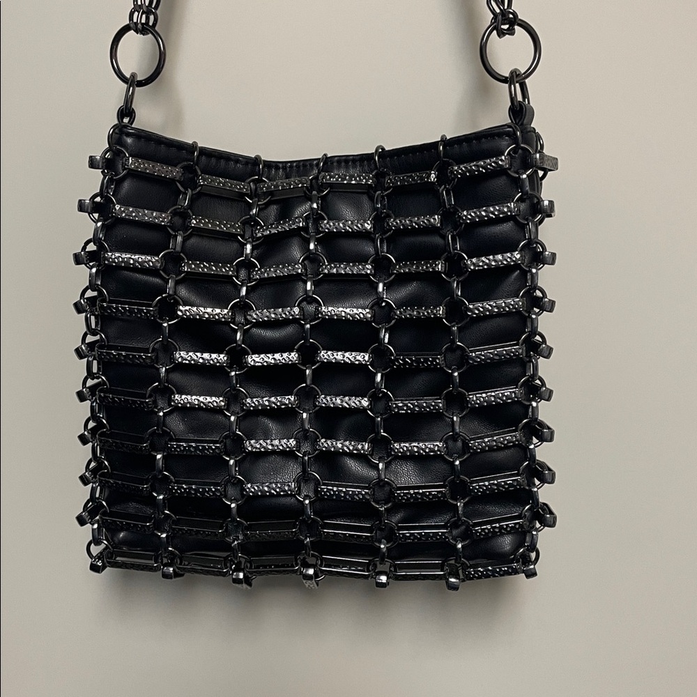 Topshop Gunmetal Chain Shoulder Bag - Picture 2 of 6